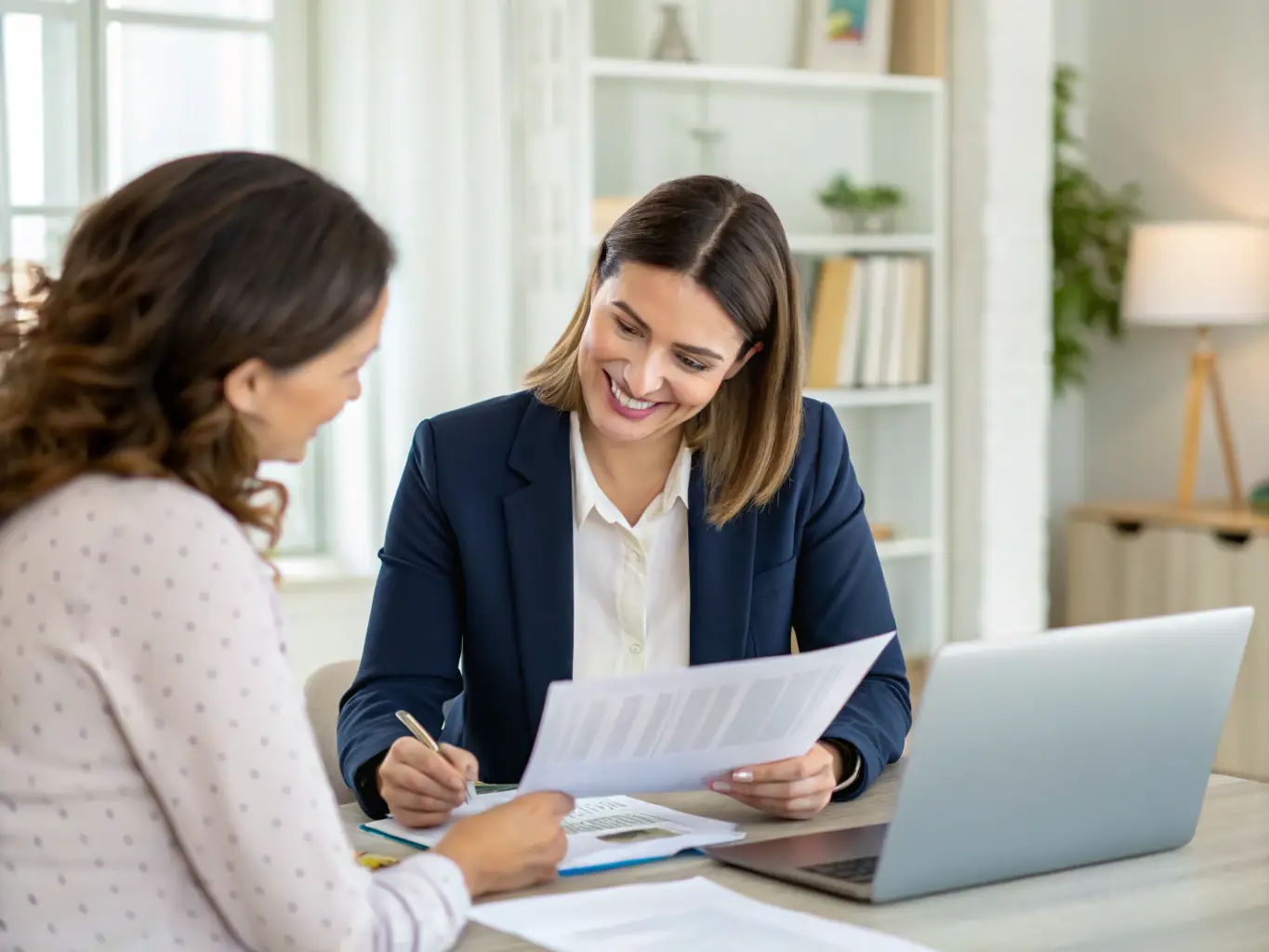 A family business owner is discussing financial plans with a trusted advisor in a comfortable setting, highlighting the importance of legacy and family security.
