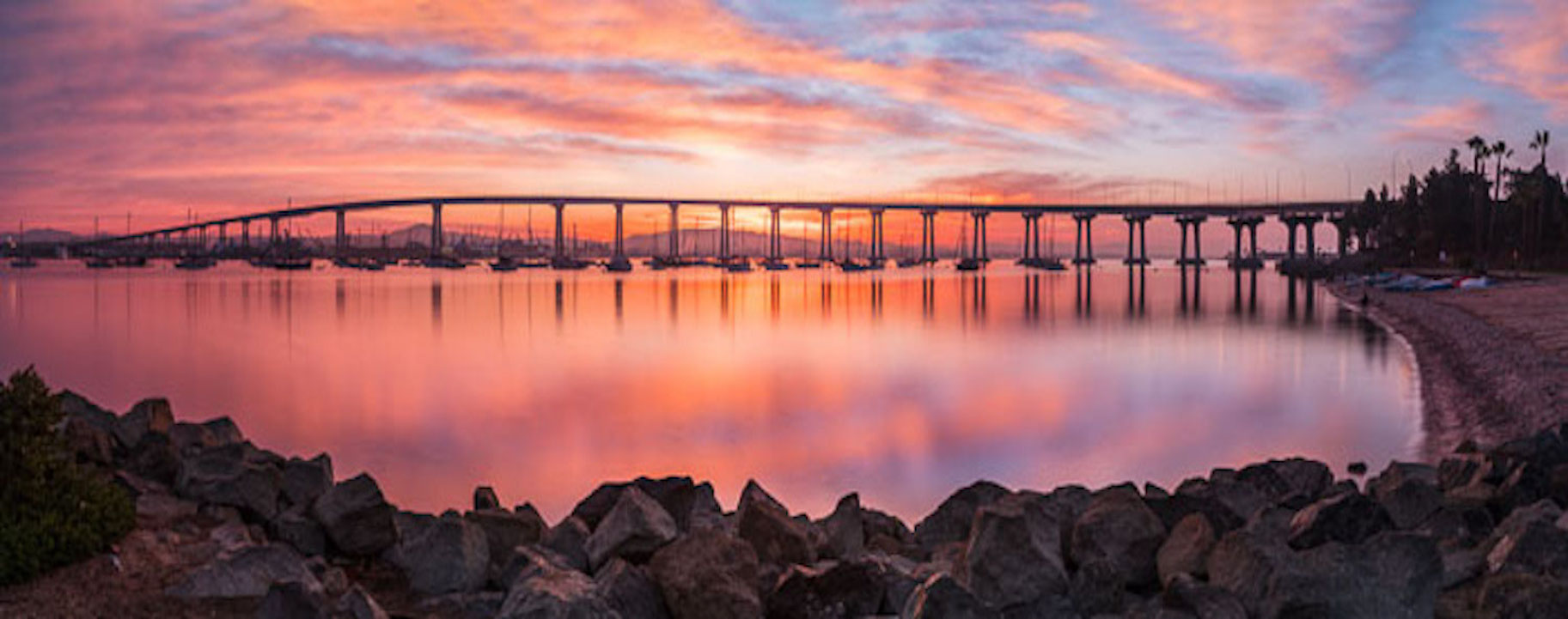 Sunrise over Coronado Bridge representing financial readiness for San Diego military families.