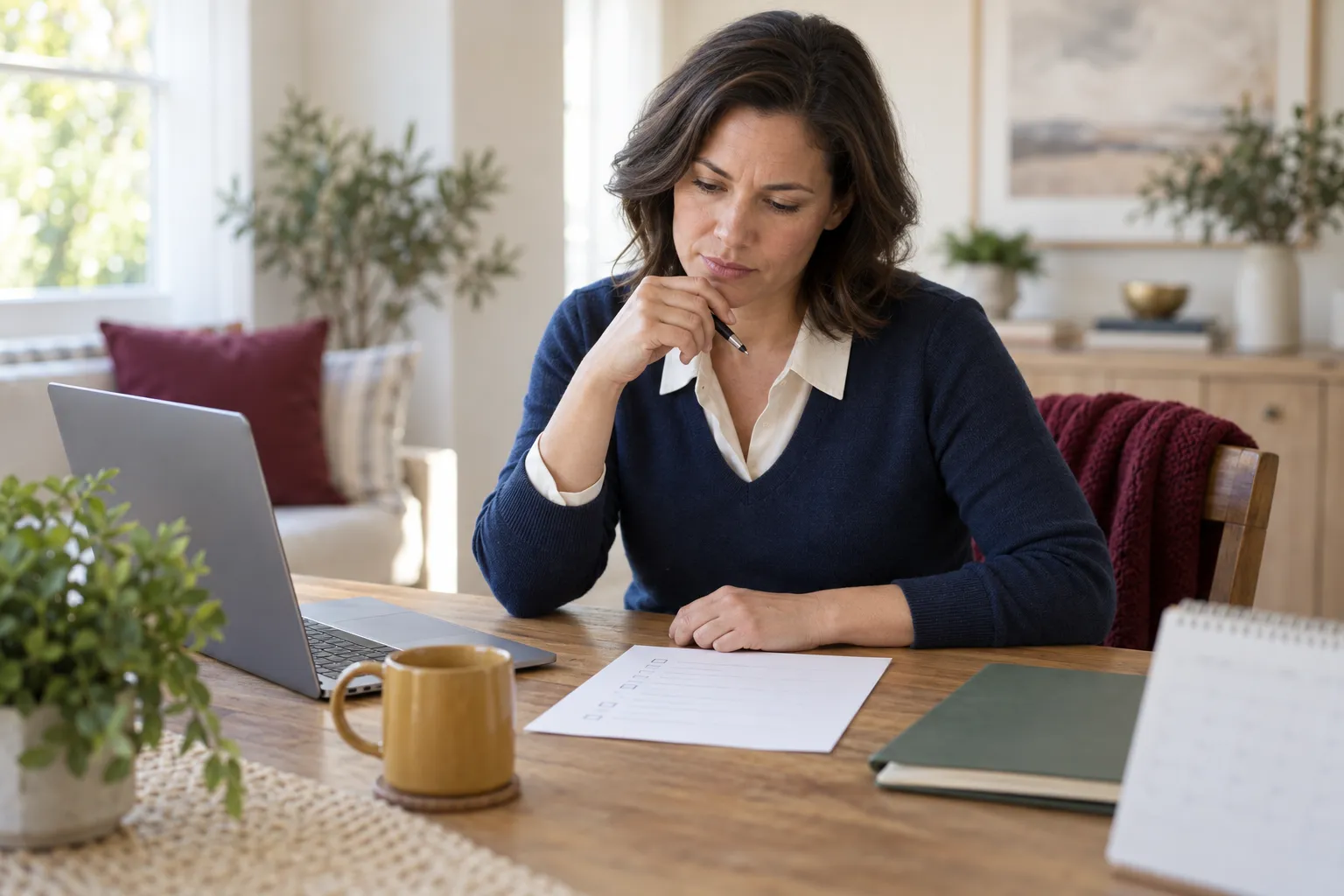 Financial advisor reviewing retirement planning checklist with senior couple