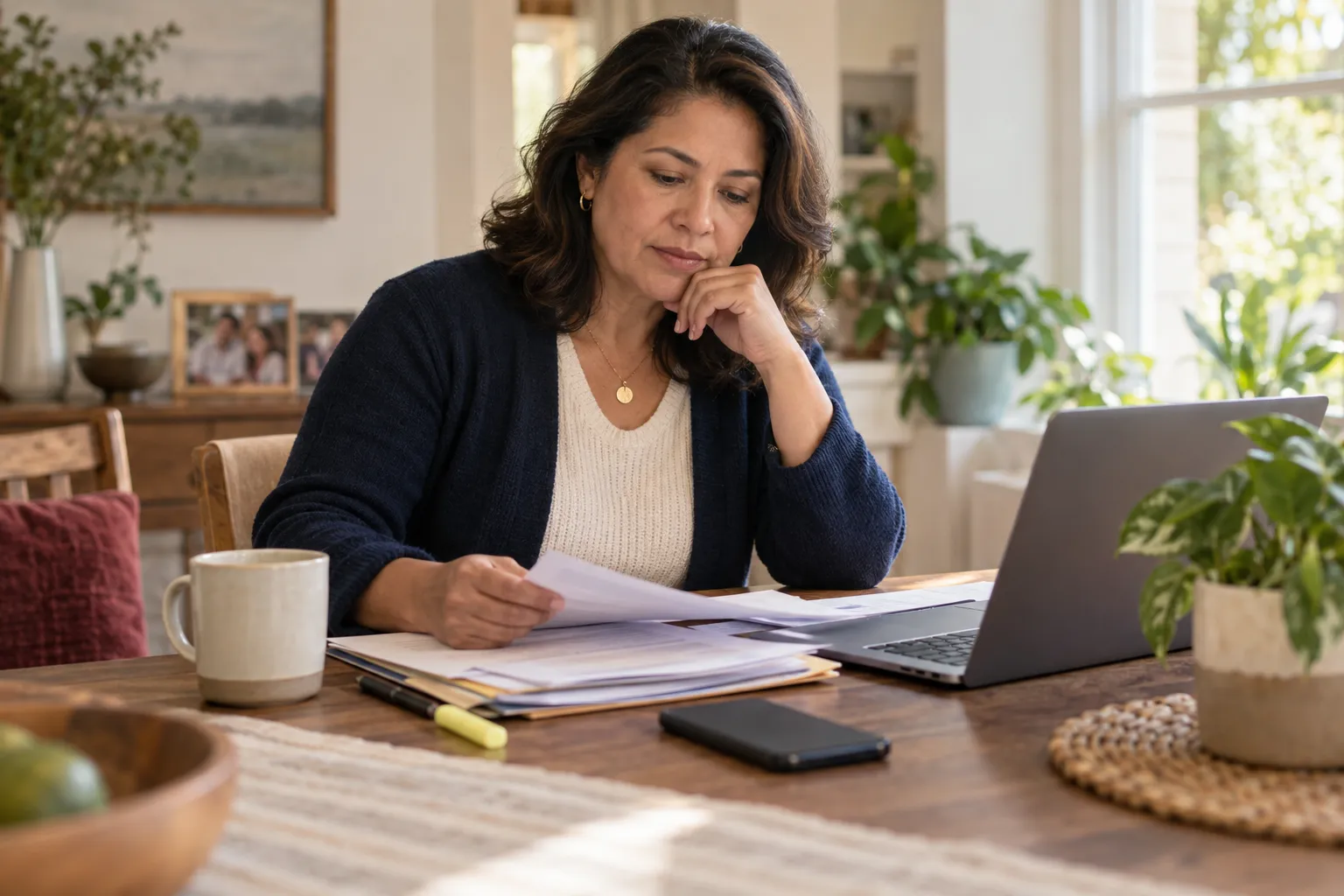 Military family reviewing a benefits readiness checklist together at home